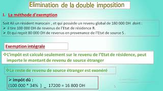 La fiscalité internationale  les méthodes délimination de la double imposition appliquées au Maroc [upl. by Bunker]