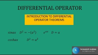 Second Order Differential Equation  DOperator Methods  Roots Complex [upl. by Hesper]