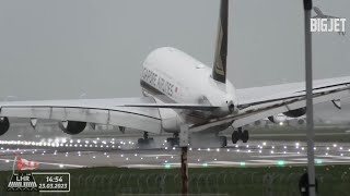 Crosswind SW heavy Landings 27L at London Heathrow Airport [upl. by Peskoff]