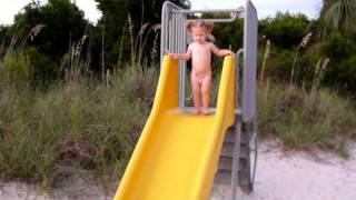 16 month old baby masters the slideMOV [upl. by Airdnala]