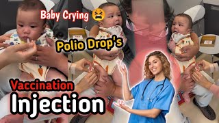 Administer Polio Drops To The Child  Crying Baby Pain Injection At Hospital With Daddy [upl. by Artinak]