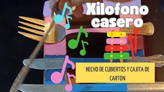 DIY xilofono casero con cubiertos y caja de cartón para la escuela [upl. by Ad]