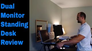 Varidesk Pro Plus 36 Manual Review Dual Monitor Standing Desk [upl. by Bekelja]