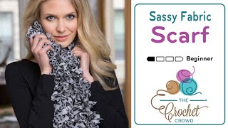 BEGINNER Crochet Sassy Fabric Scarf [upl. by Tempa410]