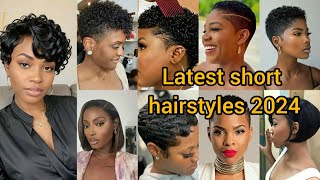 Cute short hairstyles for women 2024  Short curly hairstyles  curly hairstyles for black ladies [upl. by Esta]