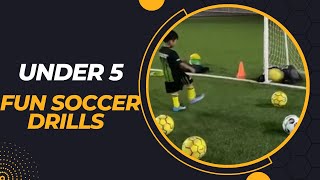 U5 fun soccer drills  dribbling kicking spatial awareness  grassroots soccer [upl. by Cort437]