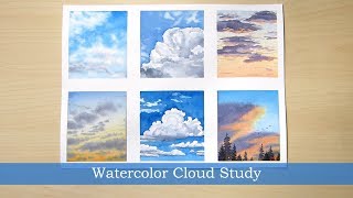 Watercolor Cloud Study Process [upl. by Rafaelof]