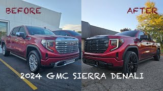 2024 GMC Sierra Denali  Before amp After  Black Out  Tint  PPF  Vinyl CUSTOM Lowered amp Leveled [upl. by Dnesnwot822]