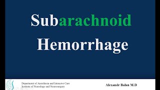 Subarachnoid Hemorrhage [upl. by Anselmi]