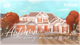 2Story Autumn 🍂 Family Home 80k Exterior  Bloxburg House Build [upl. by Jessamyn]