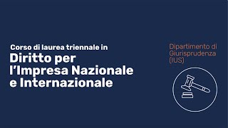 UNIBG  Laurea triennale in Diritto per lImpresa Nazionale e Internazionale IUS [upl. by Spevek]