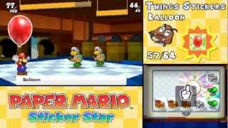 Paper Mario Sticker Star  All 64 Things Animations [upl. by Gayel527]