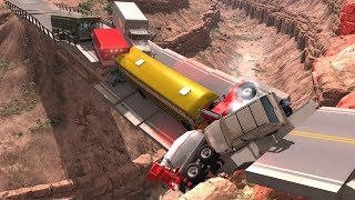 Collapsing Bridge Pileup Crashes 15  BeamNGdrive [upl. by Leahciam]