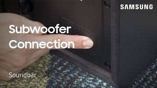 How to manually connect the subwoofer to your 2018 Soundbar  Samsung US [upl. by Nivled]