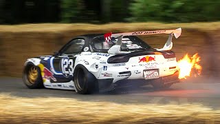 Mad Mike Mazda RX7 FD3S MADBUL 4Rotor 26B Drift Car Pure Sound amp Show at Goodwood FoS 2023 [upl. by Indys]