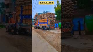 Overloading Truck Fail  overloading truck  cause of overloading shorts viral amazing [upl. by Donoho]