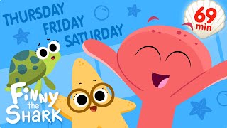 Days Of The Week  More  Songs and Episodes for Kids  Finny The Shark [upl. by Flinn]