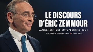 Discours d’Eric Zemmour pour lancer la campagne des Européennes [upl. by Collar]