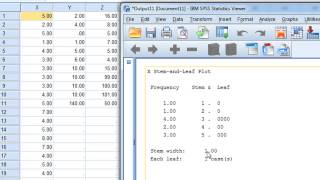 spss stem leaf [upl. by Donelle]