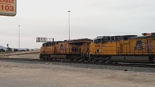 UP 8001 Lead AutomotiveIntermodal Port Stack Train at North Las Vegas 1624 [upl. by Leuneb]