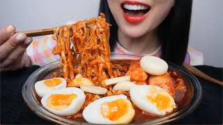 ASMR SPICY NOODLES EATING SOUNDS NO TALKING  SASASMR [upl. by Yoreel]