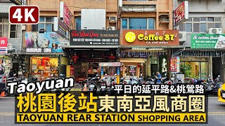 Taoyuan／桃園車站後站商圈 Taoyuan Rear Station Shopping Area「延平路」東南亞異國風格商業街＆台灣風桃鶯路市集／Taiwan Walking Tour 台湾旅行 [upl. by Kidd]