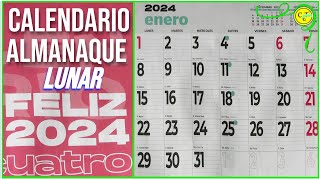 CALENDARIO ALMANAQUE LUNAR ENERO 2024 HD [upl. by Nnyluqcaj102]