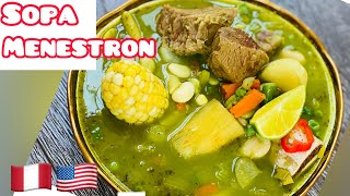 SOPA MENESTRON al estilo peruano 🇵🇪Receta fácil [upl. by Gareri]