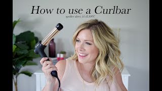 How to use a Curlbar for EASY and BOUNCY curls [upl. by Annaesor]