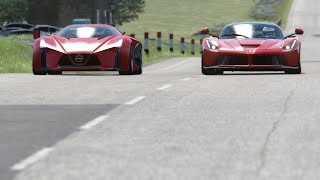 Nissan Concept 2020 Vision GT vs Ferrari LaFerrari at Highlands [upl. by Farlie]