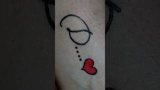 D Latter With Heart ❤️ tattoo design tattoo tattooideas shorts kktattooart youtubeshorts [upl. by Nerag]