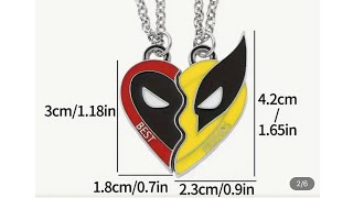 2Piece Set Deadpool amp Wolverine Alloy Pendant Necklaces To order link in the comment section [upl. by Ninnetta]