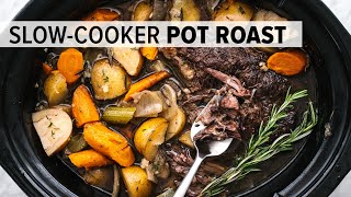 SLOW COOKER POT ROAST  an easy crock pot roast for dinner [upl. by Trinl50]