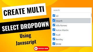 Multiselect Dropdown With Search Bar Using JavaScript  Create Multi Select Checkbox With Searching [upl. by Tunk]