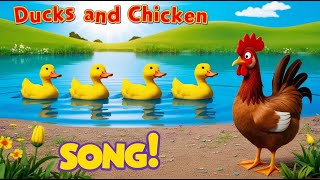 Ducks and Chicken in the Sunny Luck  Quak Quak Quak  Nursery Rhymes amp Kids Songs [upl. by Marduk]