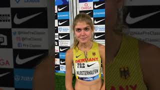 Konstanze Klosterhalfen Pre Classic 2 mile post race [upl. by Alywt]