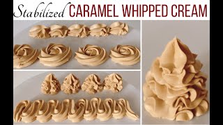 3 Ingredients Stabilized Caramel Whipped Cream Recipe [upl. by Seuqirdor238]