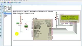 PIC16F887  LM335 Temperature Sensor  CCS PIC C [upl. by Notliw]