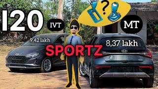 i20 sportz 2024 manual vs automatic ivt which is best option [upl. by Esyahc504]