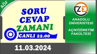 AÖF 11 03 2024 Canlı  Sınavlar Online mı Olacak Söylentiler Ne Kadar Gerçekçi [upl. by Arihday441]