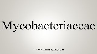 How To Say Mycobacteriaceae [upl. by Eigna]