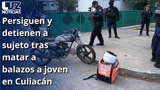 Persiguen y detienen a sujeto tras matar a balazos a joven en Culiacán [upl. by Navert]