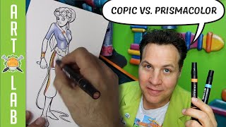 Prismacolor vs Copic Markers Side by Side Comparison [upl. by Tobias]