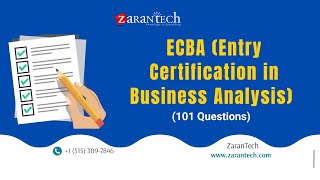 ECBA Entry Certification in Business Analysis 101 Question  ZaranTech DotCom [upl. by Him]