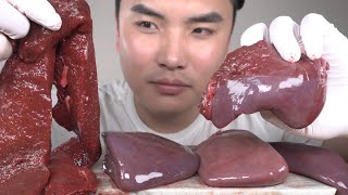 소내장 간지라비장을 생으로 먹어보았습니다음beef Raw LiverJira 리얼사운드 먹방 ASMR Mukbang social korean eating show [upl. by Nomyar]