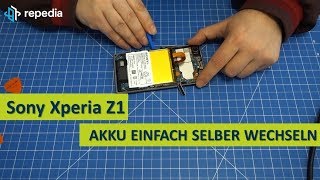 Sony Xperia Z1 C6903  Akku selbst tauschen  Reparatur Anleitung  Teardown [upl. by Shetrit]