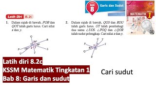 KSSM Matematik Tingkatan 1 Bab 8 latih diri 82c garis dan sudut buku teks tingkatan 1 pt3 [upl. by Ebner957]