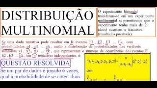 Curso de Probabilidade e Estatística Distribuição Multinomial Discreta Teoria e exercício [upl. by Ynahpit]