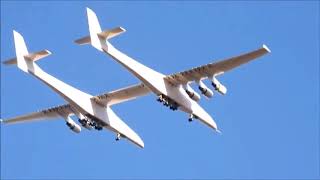 Real footageWorlds largest plane Demo Flight Stratolaunch [upl. by Eireva]