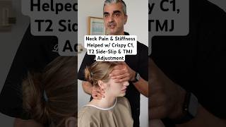 Neck Pain amp Stiffness Helped w Crispy C1 T2 amp TMJ Adjustment shorts [upl. by Bak]